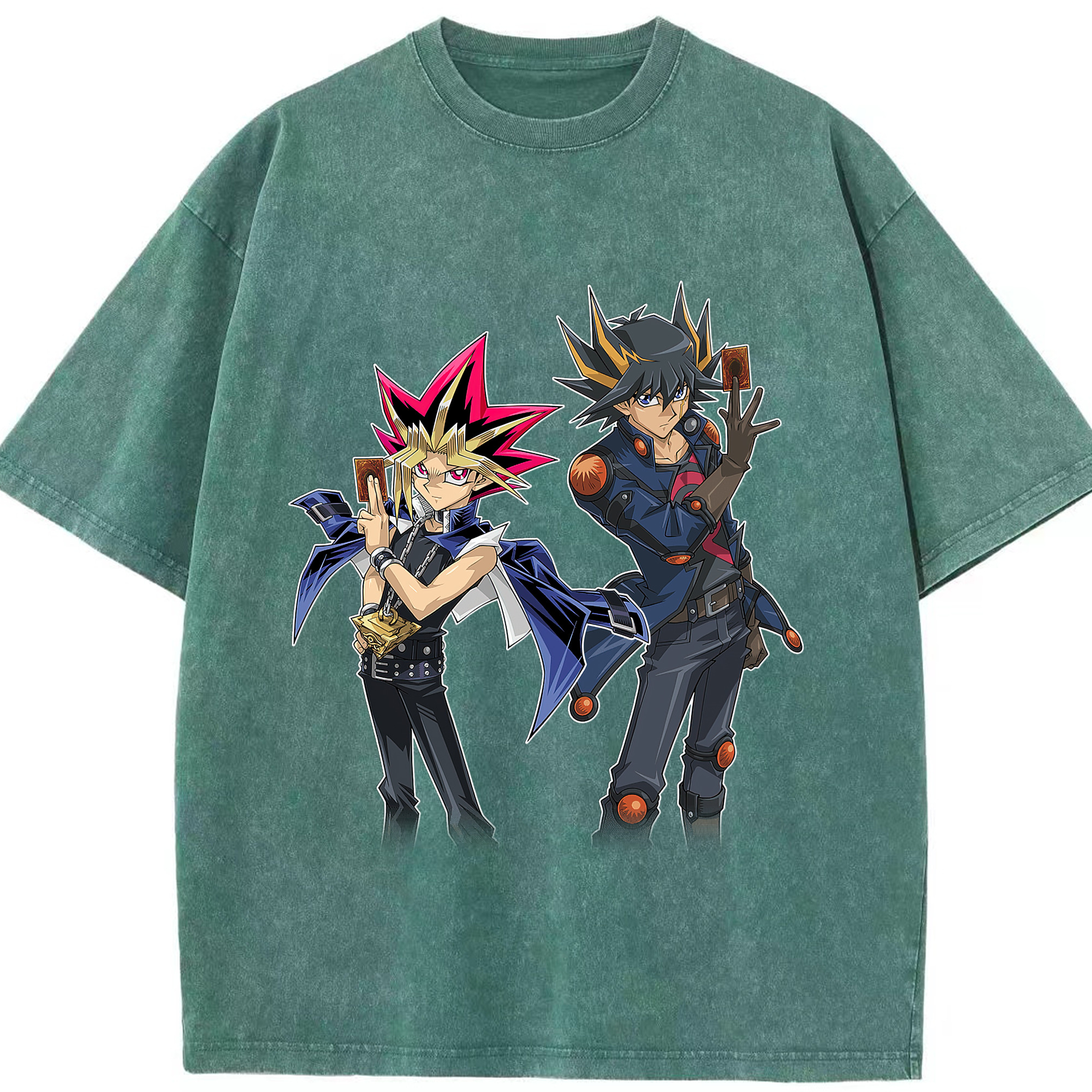 （画像用） 遊☆戯☆王 Yu-Gi-Oh! 綿100% ヴィンテージ風 半袖Tシャツ（フロントプリント）